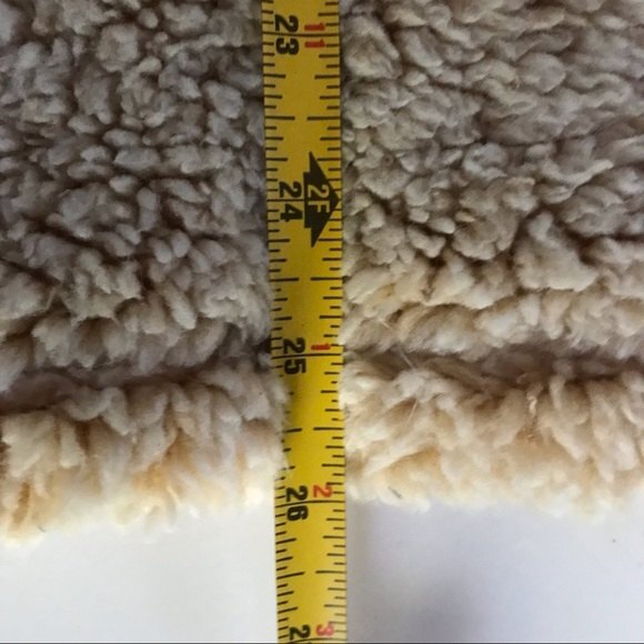 Peach Love California Sherpa 1/4 Zip Beige Womens Size Medium Teddy Bear Jacket - Picture 6 of 10